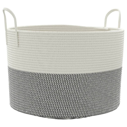 Opbergmand Ø Katoen 51 x 33 cm Grijs en wit