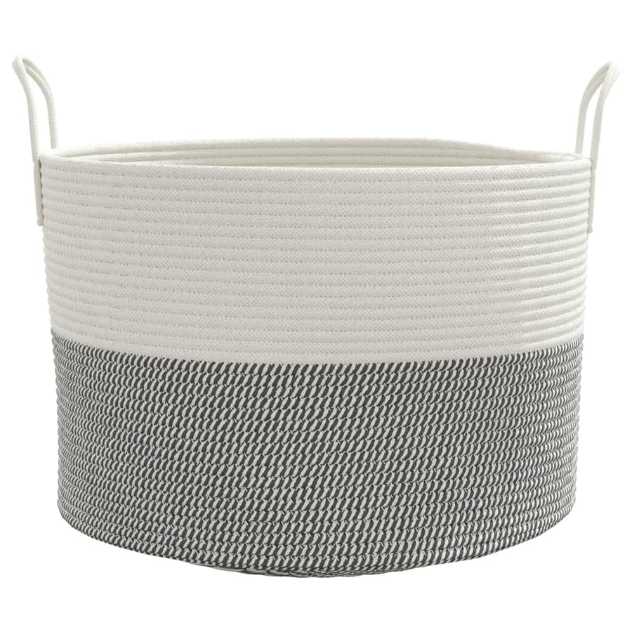 Opbergmand Ø Katoen 51 x 33 cm Grijs en wit