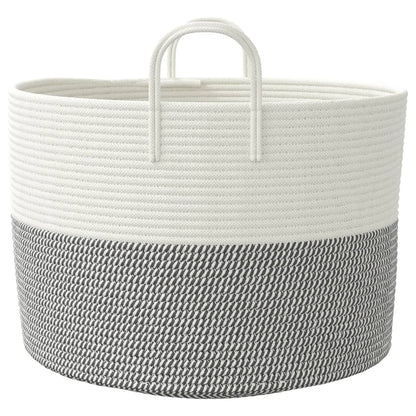 Opbergmand Ø Katoen 51 x 33 cm Grijs en wit