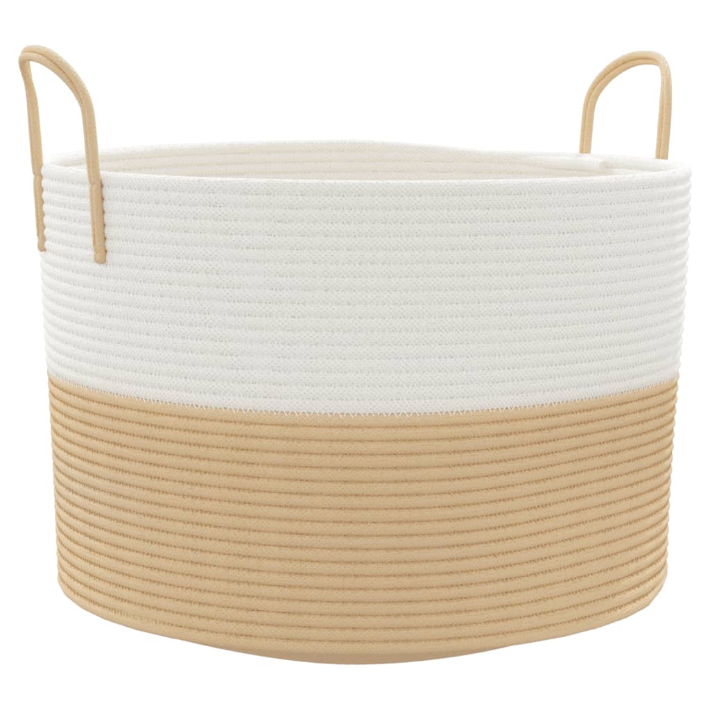 Opbergmand Ø Katoen En Wit 51 x 33 cm Beige