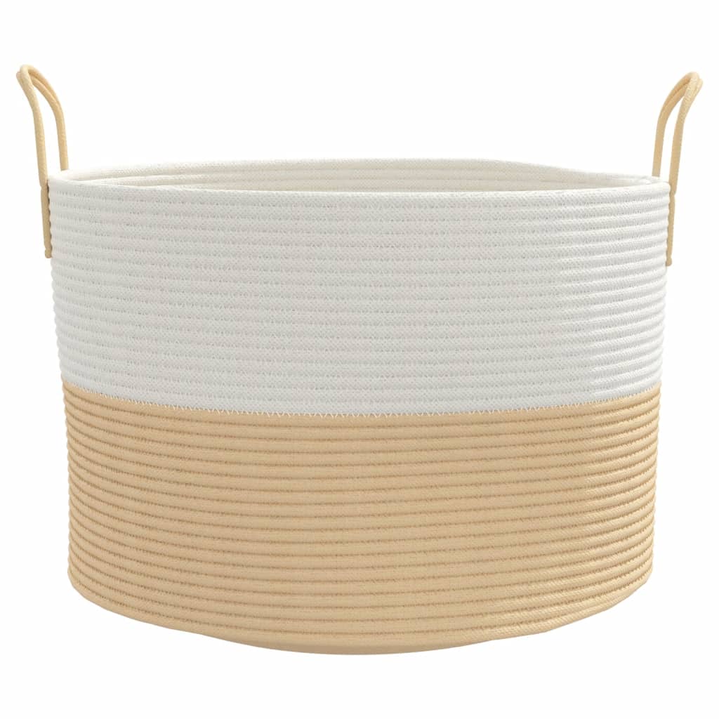 Opbergmand Ø Katoen En Wit 51 x 33 cm Beige