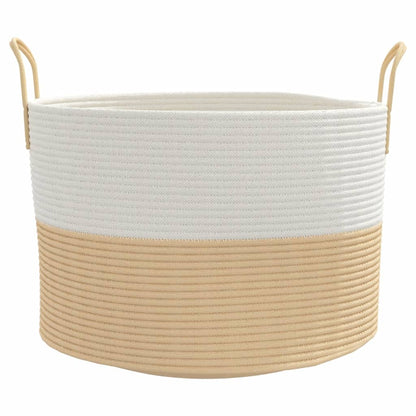 Opbergmand Ø Katoen En Wit 51 x 33 cm Beige