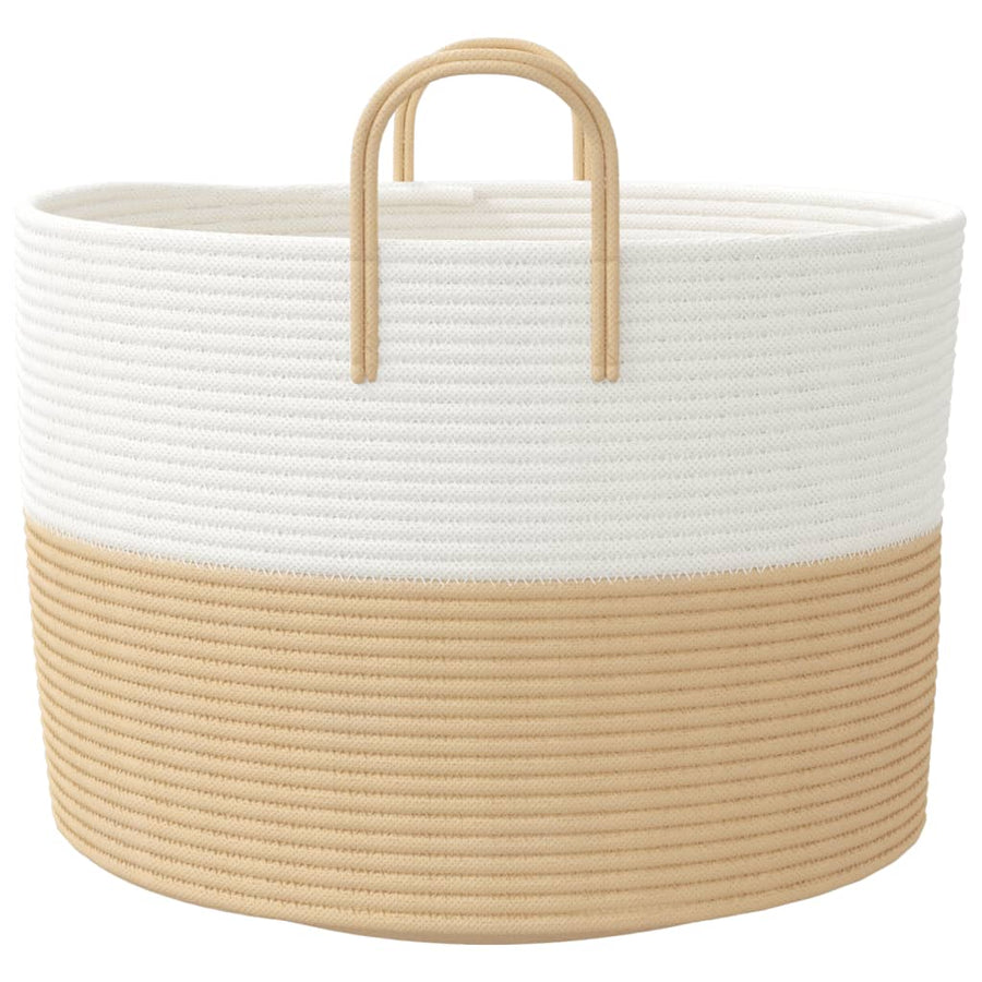 Opbergmand Ø Katoen En Wit 51 x 33 cm Beige