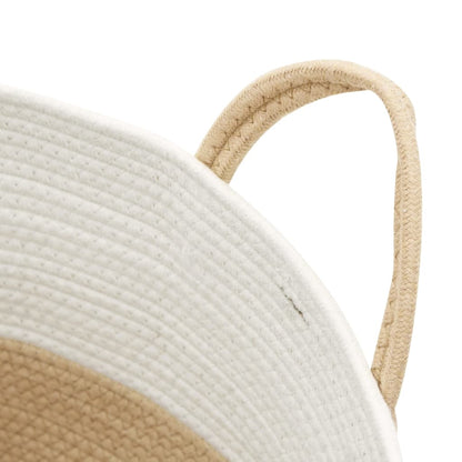 Opbergmand Ø Katoen En Wit 51 x 33 cm Beige