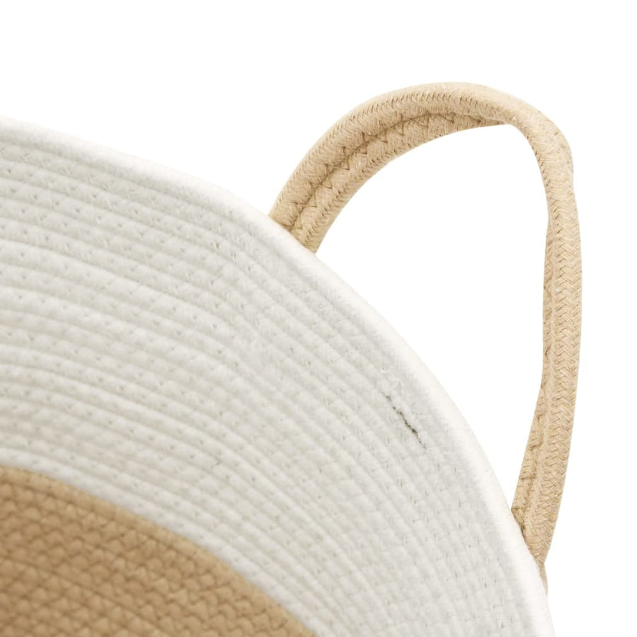 Opbergmand Ø Katoen En Wit 51 x 33 cm Beige