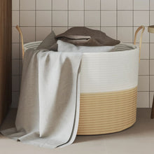 Opbergmand Ø Katoen En Wit 51 x 33 cm Beige