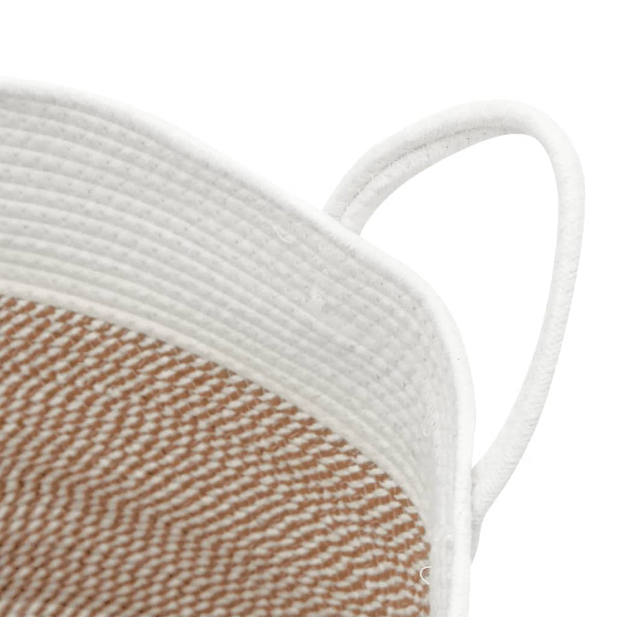 Opbergmand Ø Katoen En Wit 51 x 33 cm Bruin