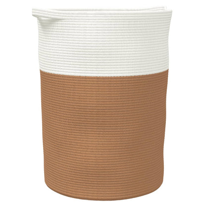 Opbergmand Ø 49X65 Cm Katoen En Wit Bruin