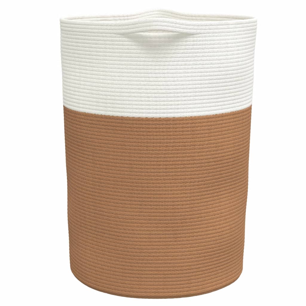 Opbergmand Ø 49X65 Cm Katoen En Wit Bruin