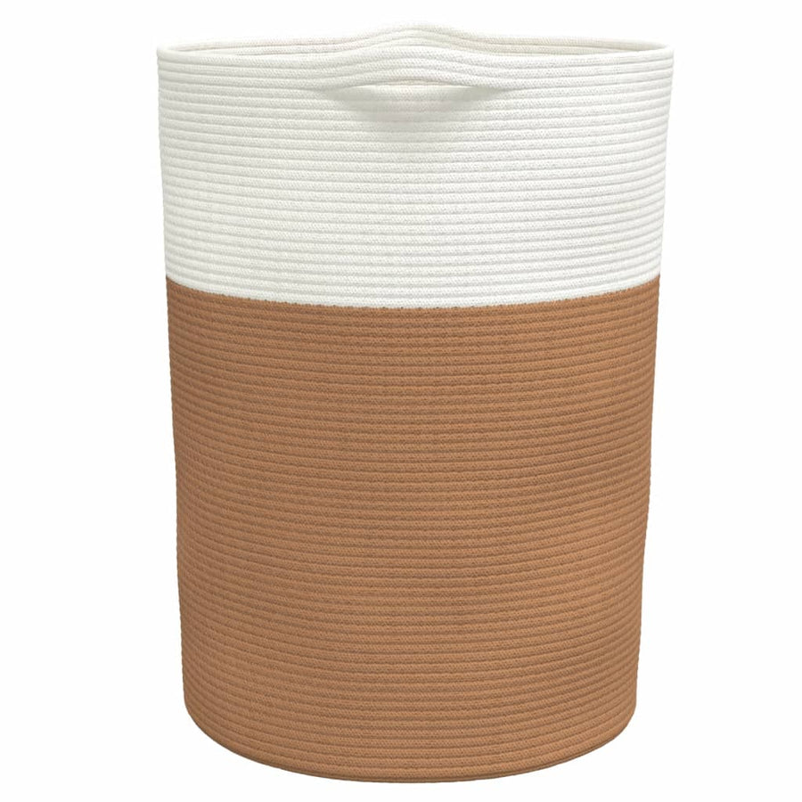 Opbergmand Ø 49X65 Cm Katoen En Wit Bruin