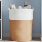 Storage basket Ø 49x65 cm cotton brown and white