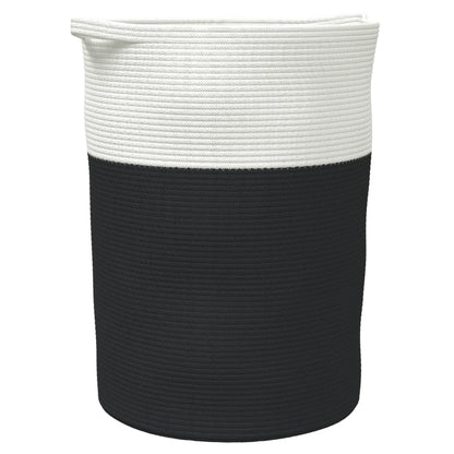 Opbergmand Ø 49X65 Cm Katoen En Wit Zwart