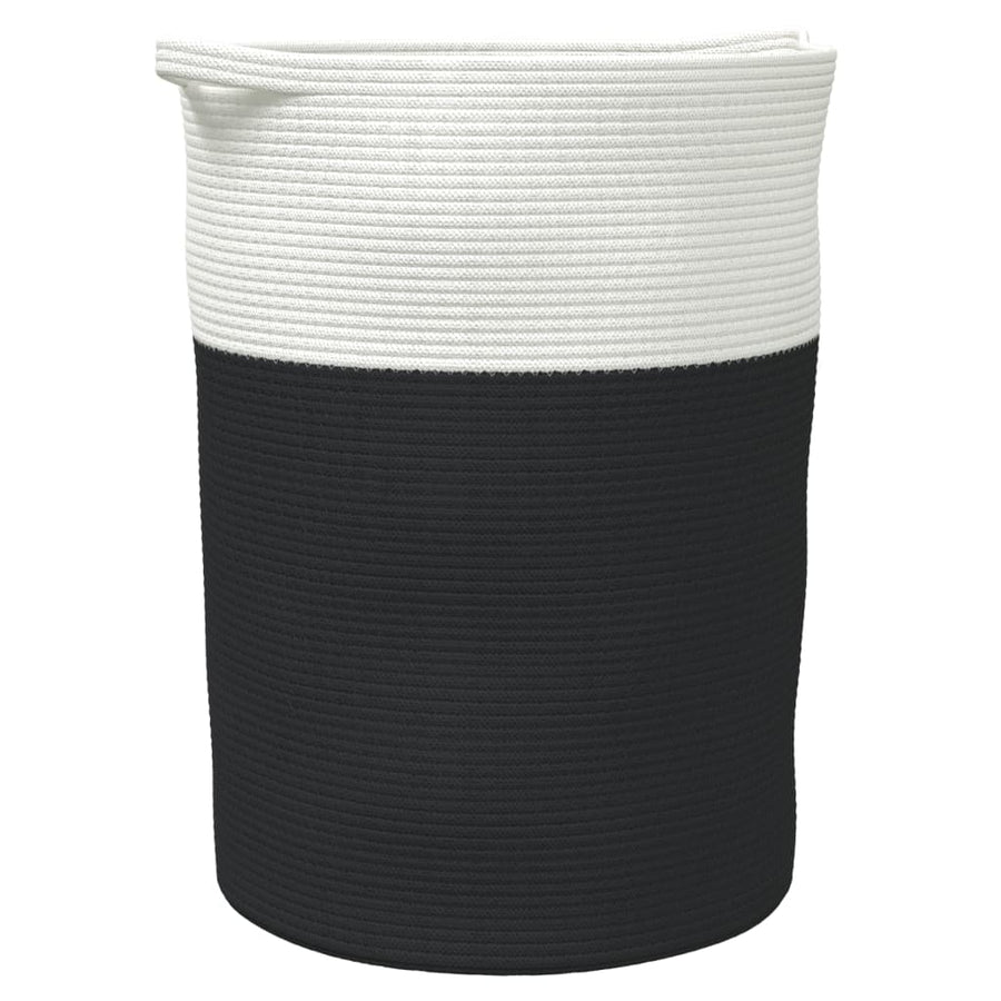 Opbergmand Ø 49X65 Cm Katoen En Wit Zwart