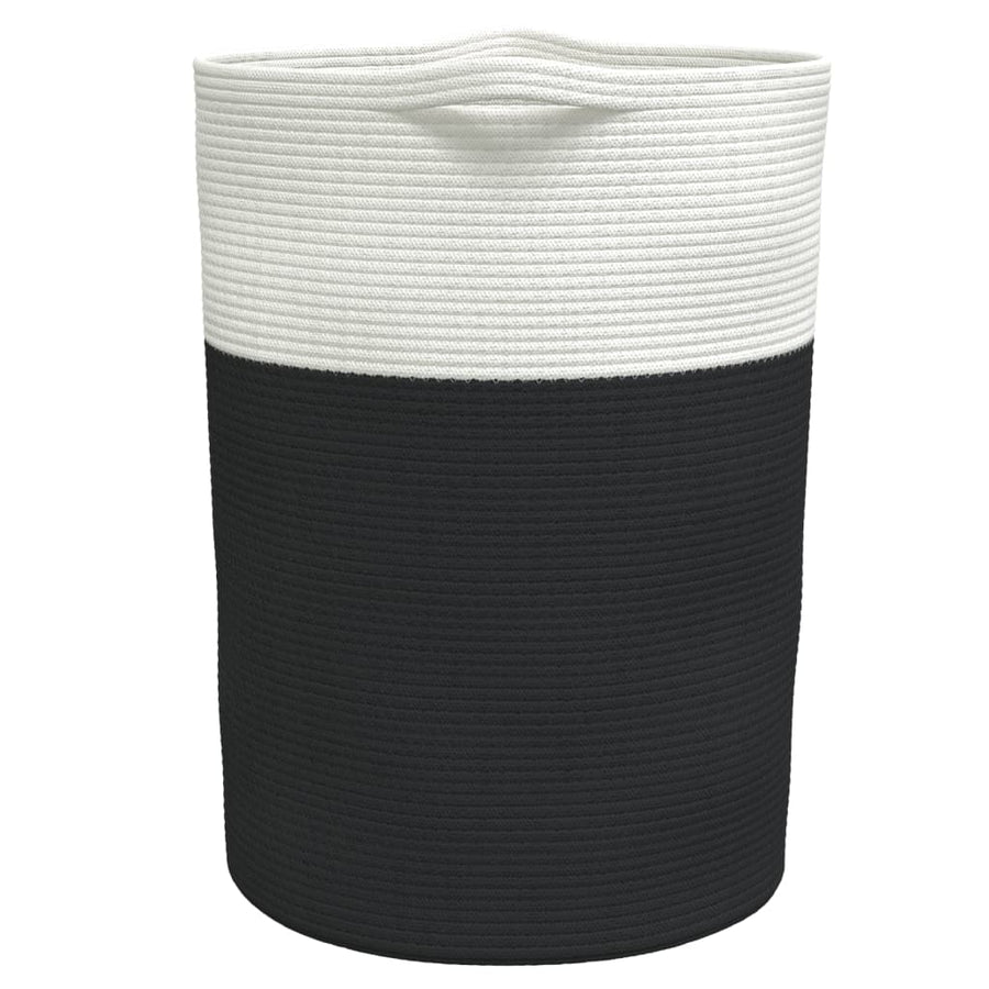 Opbergmand Ø 49X65 Cm Katoen En Wit Zwart