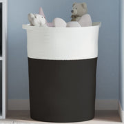 Storage basket Ø 49x65 cm cotton black and white