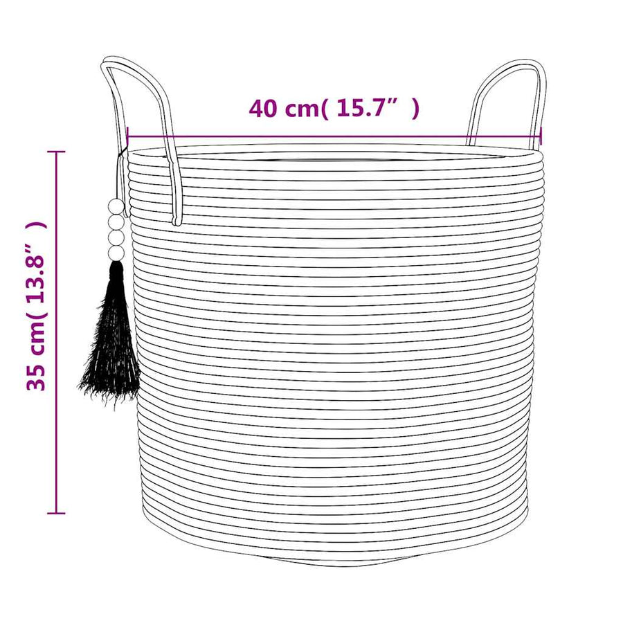Opbergmand Ø 40x35 cm katoen wit