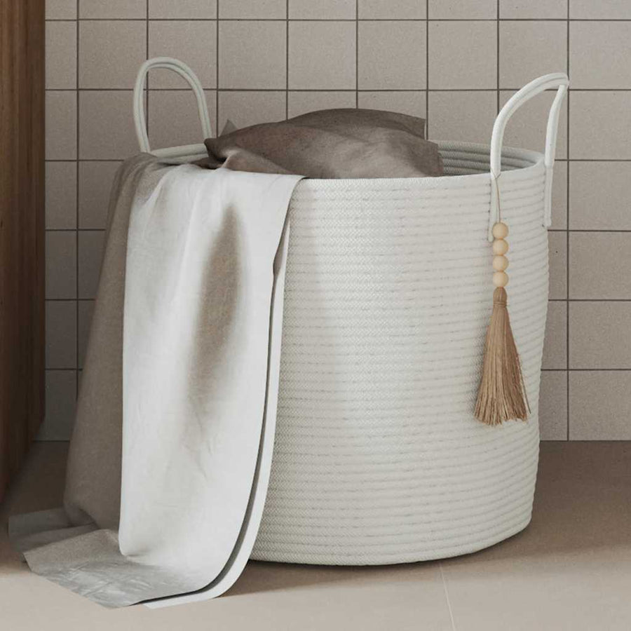 Opbergmand Ø 40x35 cm katoen wit