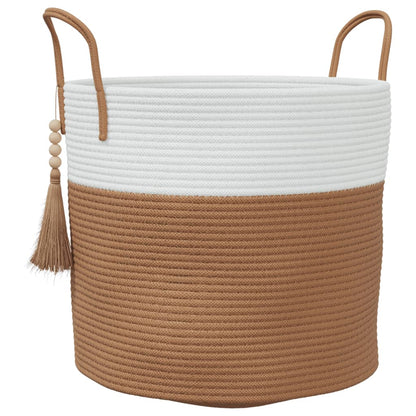 Opbergmand Ø 40X35 Cm Katoen Bruin En Wit