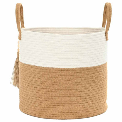 Opbergmand Ø 40X35 Cm Katoen Bruin En Wit