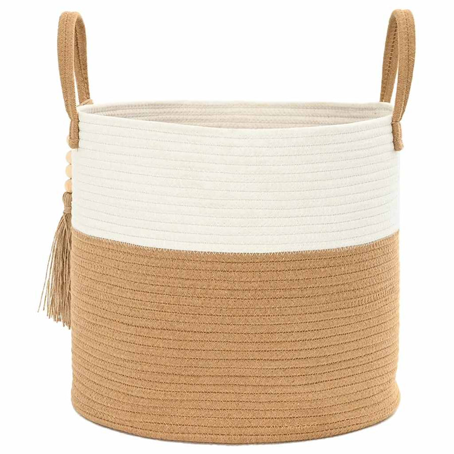 Opbergmand Ø 40X35 Cm Katoen Bruin En Wit