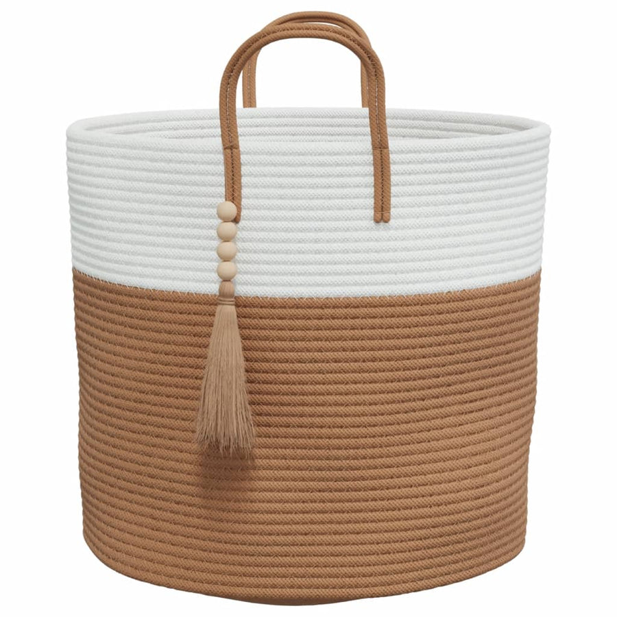 Opbergmand Ø 40X35 Cm Katoen Bruin En Wit