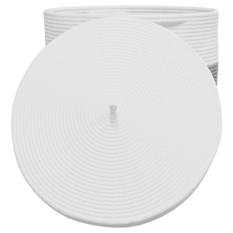 Opbergmand Met Deksel Ø 40X35 Cm Katoen Wit En Zwart