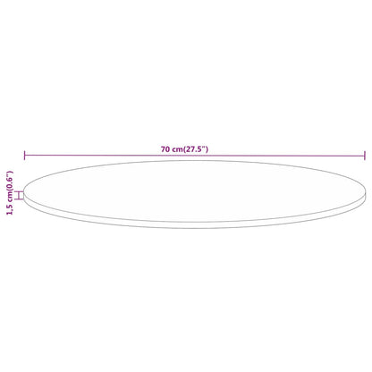 Tafelblad rond Ø 70x1,5 cm massief ruw mangohout