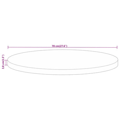 Tafelblad Rond Ø 70X3,8 Cm Massief Ruw Mangohout