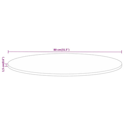 Tafelblad rond Ø 80x1,5 cm massief ruw mangohout
