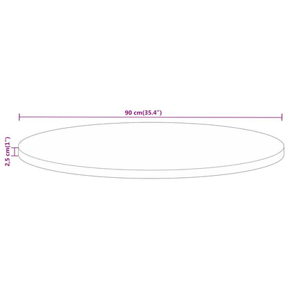 Tafelblad Rond Ø 90X2,5 Cm Massief Ruw Mangohout