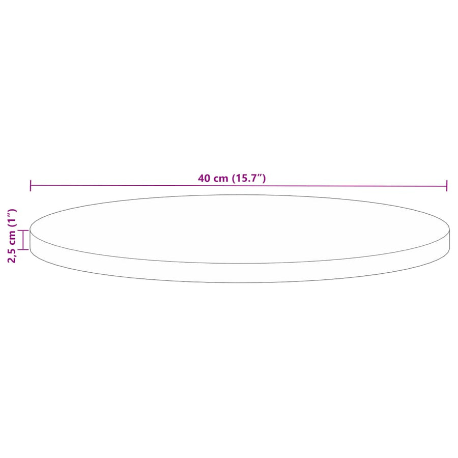Tafelblad rond Ø 40x2,5 cm massief gerecycled hout