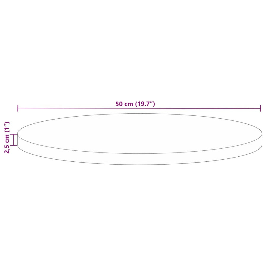Tafelblad rond Ø 50x2,5 cm massief gerecycled hout
