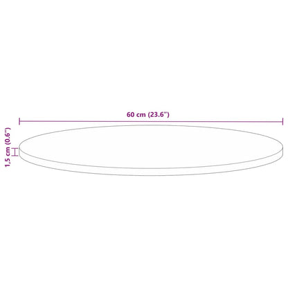 Tafelblad rond Ø 60x1,5 cm massief gerecycled hout