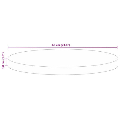 Tafelblad rond Ø 60x3,8 cm massief gerecycled hout