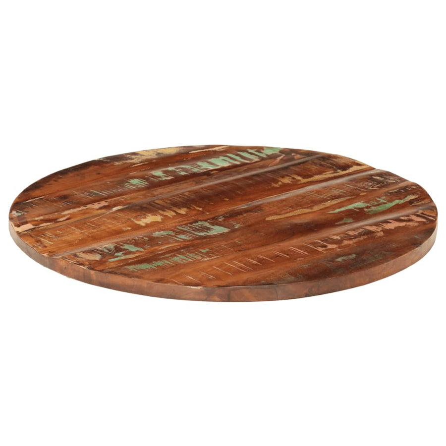 Tafelblad Rond Ø 80X3,8 Cm Massief Gerecycled Hout