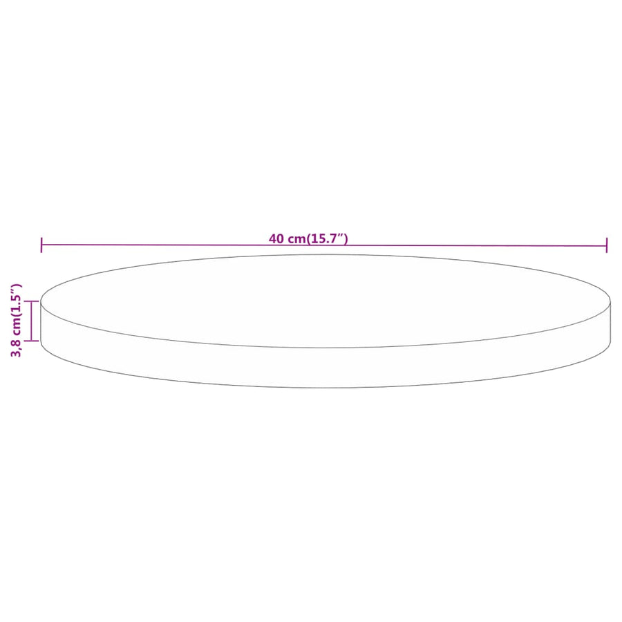 Tafelblad rond Ø 40x3,8 cm massief gerecycled hout