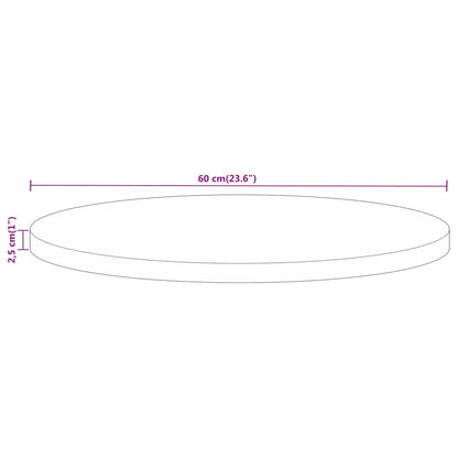 Tafelblad Rond Ø 60X2,5 Cm Massief Gerecycled Hout Gerecycled Hout (Naturel) 25 mm 60 cm