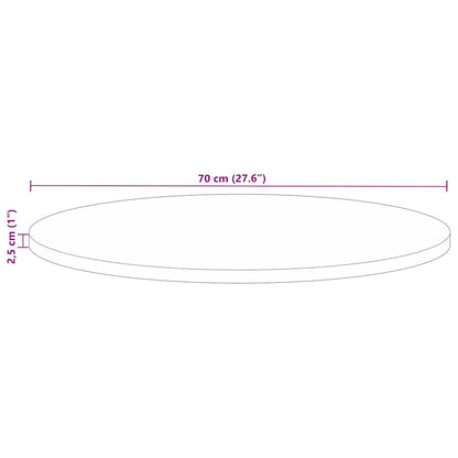 Tafelblad rond Ø 70x2,5 cm massief gerecycled hout