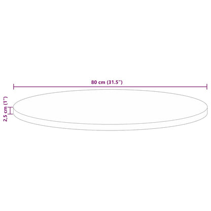 Tafelblad rond Ø 80x2,5 cm massief gerecycled hout