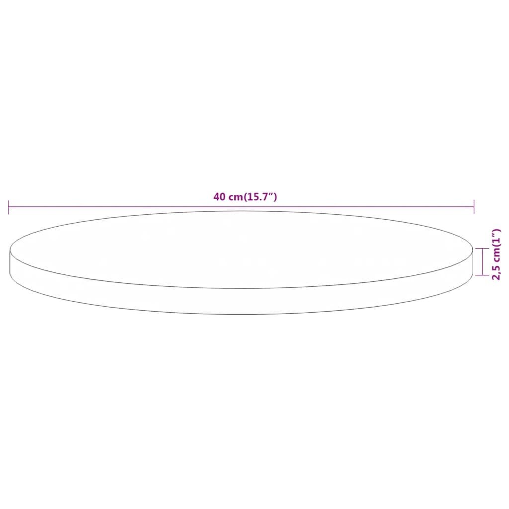 Tafelblad Rond Ø40X2,5 Cm Massief Acaciahout Acaciahout (Naturel) 25 mm 40 cm