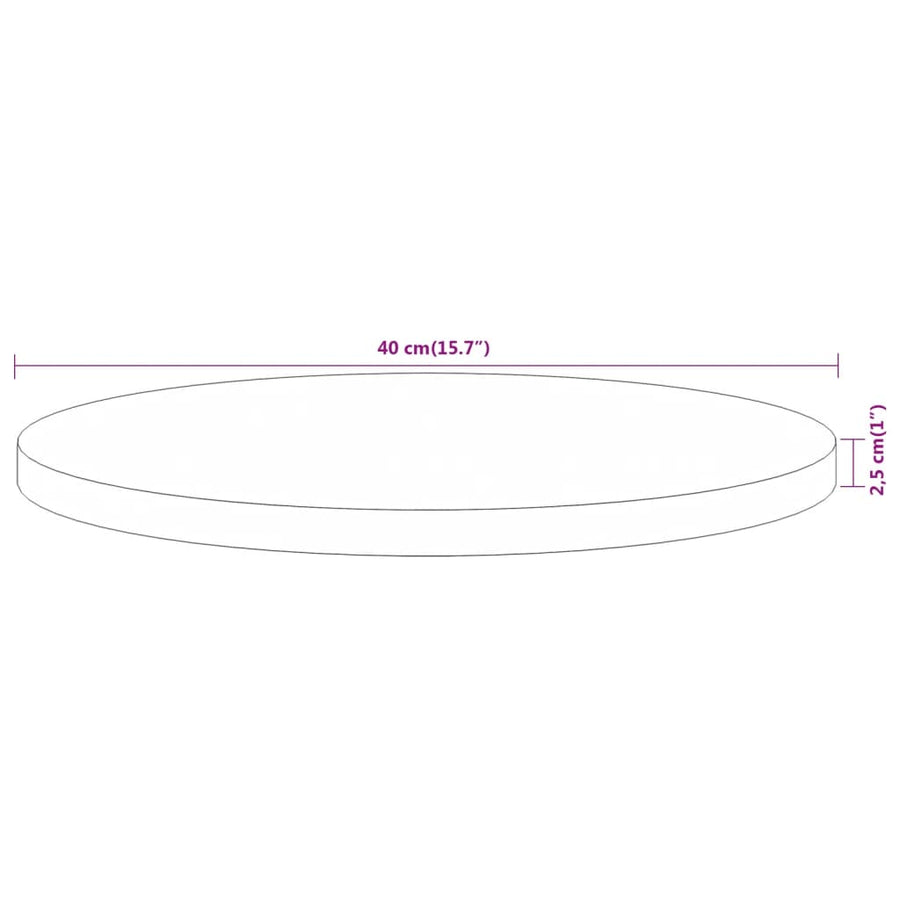 Tafelblad Rond Ø40X2,5 Cm Massief Acaciahout Acaciahout (Naturel) 25 mm 40 cm