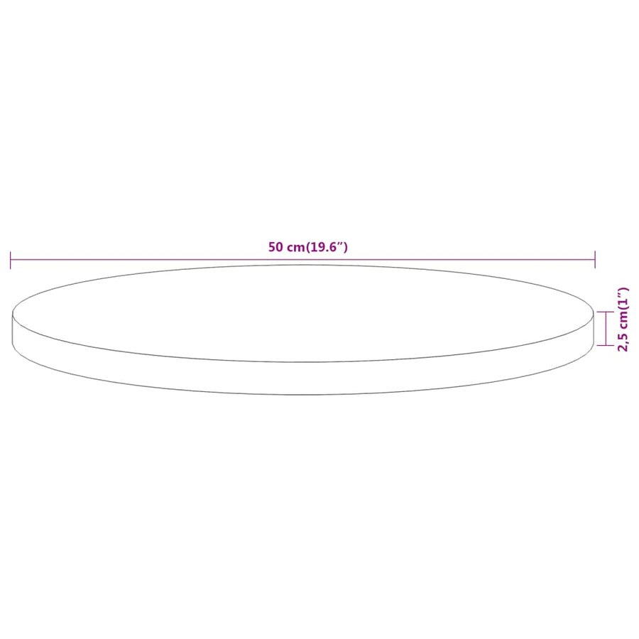 Tafelblad Rond Ø 50X2,5 Cm Naturel 50 x 2.5 cm