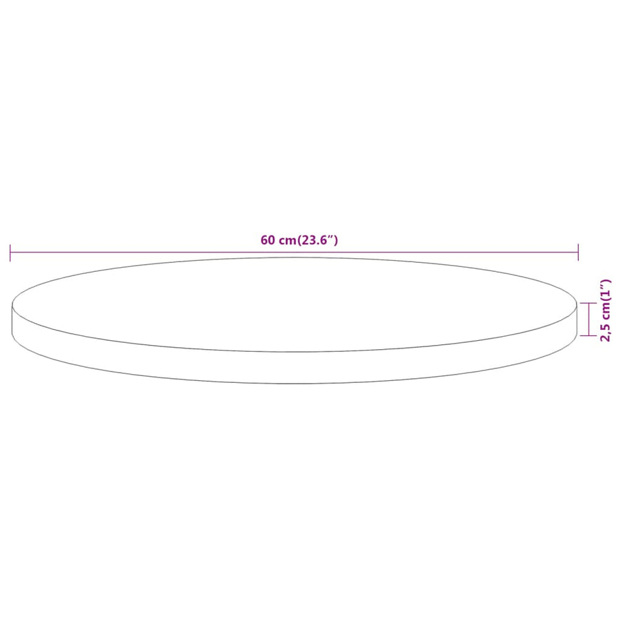 Tafelblad Rond Ø 60X2,5 Cm Naturel 60 x 2.5 cm