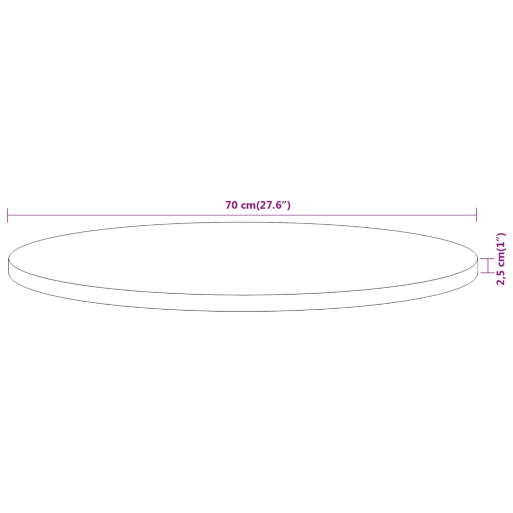 Tafelblad Rond Ø 70X2,5 Cm Naturel 70 x 2.5 cm