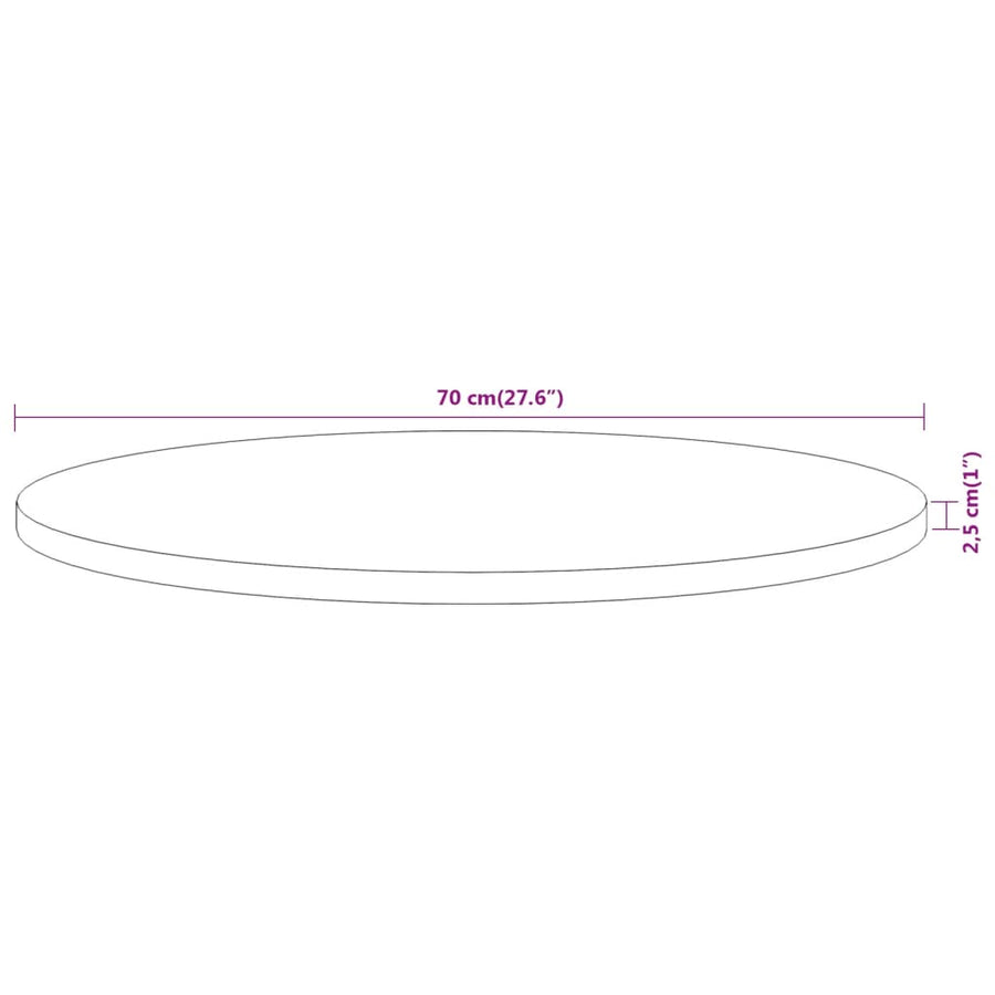 Tafelblad Rond Ø 70X2,5 Cm Naturel 70 x 2.5 cm