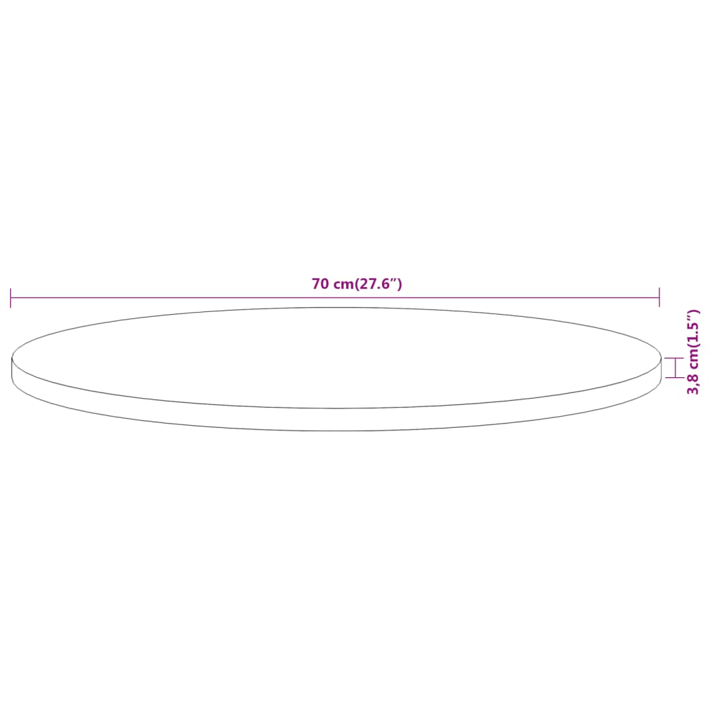 Tafelblad Rond Ø 70X3,8 Cm Naturel 70 x 3.8 cm