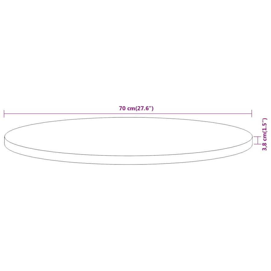 Tafelblad Rond Ø 70X3,8 Cm Naturel 70 x 3.8 cm