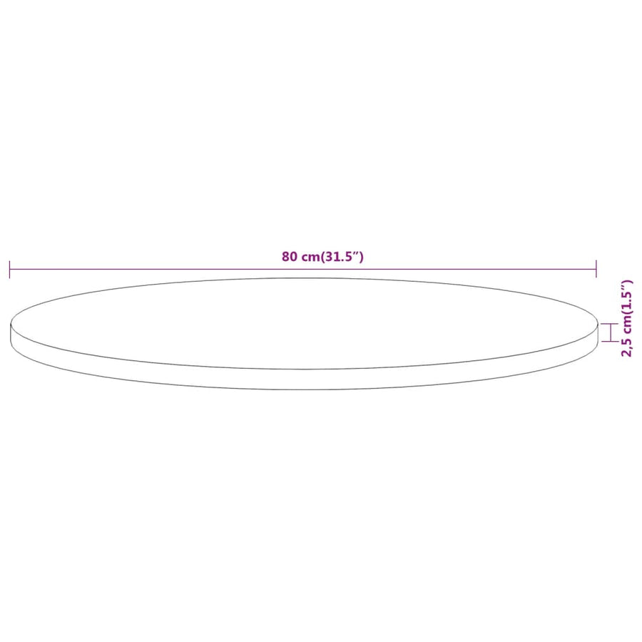 Tafelblad Rond Ø 80X2,5 Cm Naturel 80 x 2.5 cm