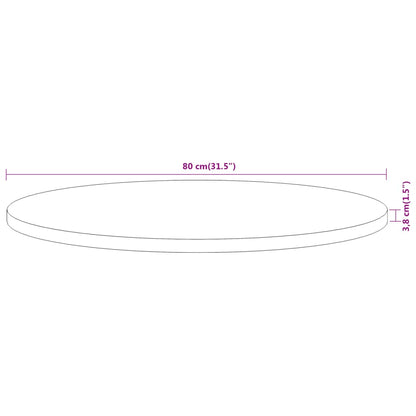 Tafelblad Rond Ø 80X3,8 Cm Naturel 80 x 3.8 cm