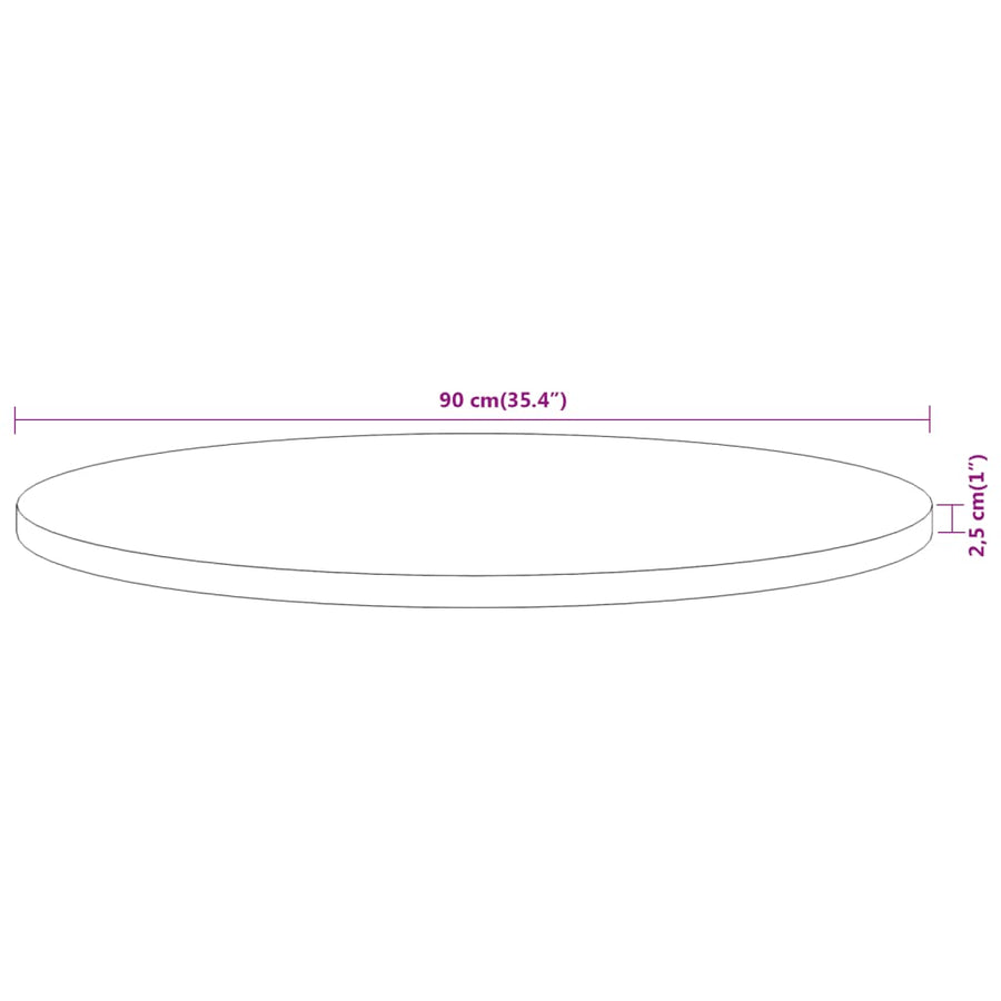 Tafelblad Rond Ø 90X2,5 Cm Naturel 90 x 2.5 cm